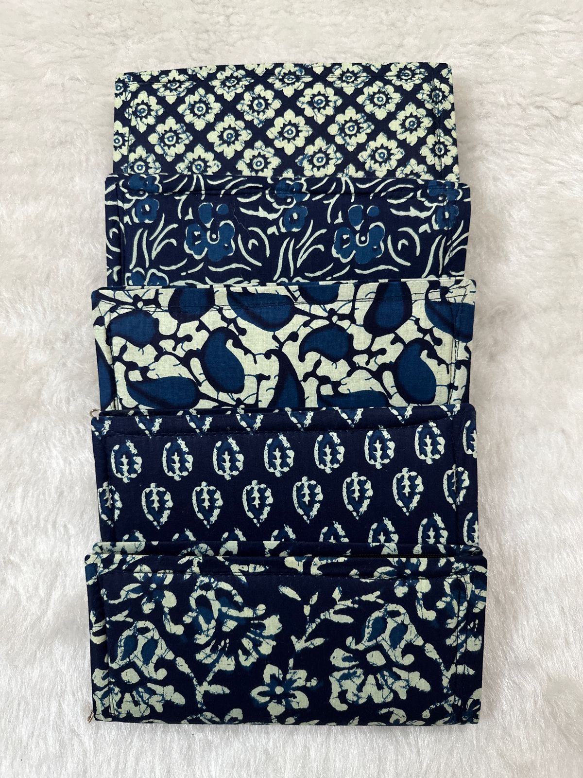 Indigo Block Print Clutch Bags For Gifts