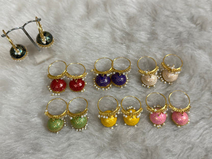 Multicolor Meenakari Hoop Earrings, Women's Wedding Favors, Party Return Gifts