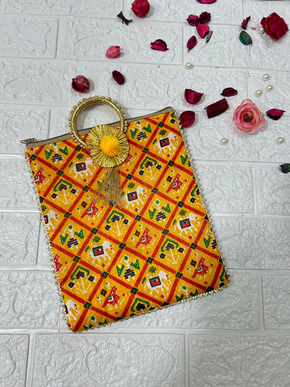 Patola Handbags, Mehendi Gifts, Wedding Favors, Housewaming Puja Gifts