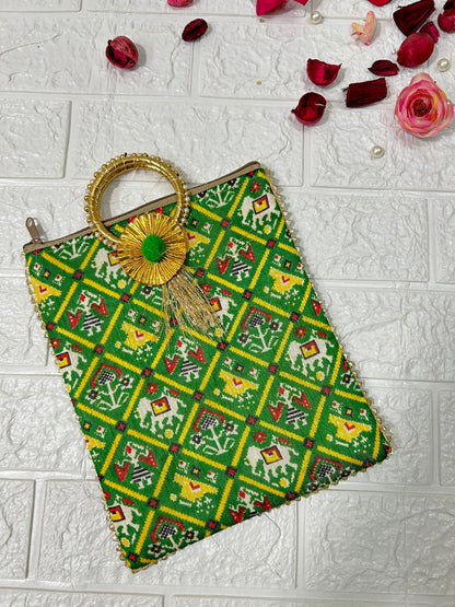 Patola Handbags, Mehendi Gifts, Wedding Favors, Housewaming Puja Gifts