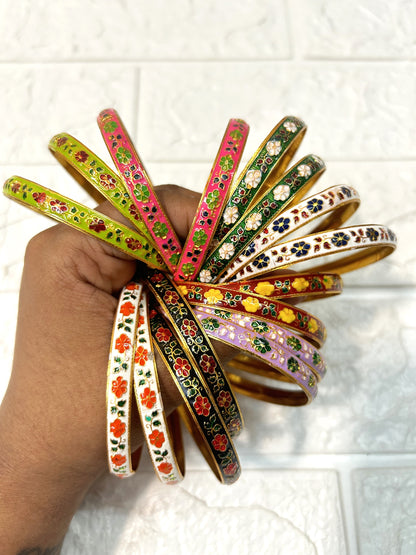Meenakari Handpainted Bangles, Wedding Favors, Puja Gifts, Bridesmaid Gifts, Mehndi Giveaway