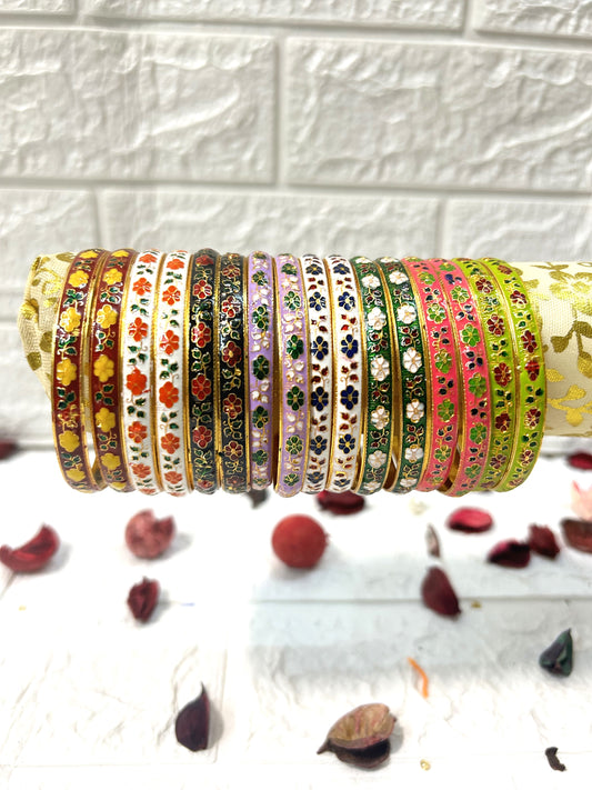 Meenakari Handpainted Bangles, Wedding Favors, Puja Gifts, Bridesmaid Gifts, Mehndi Giveaway