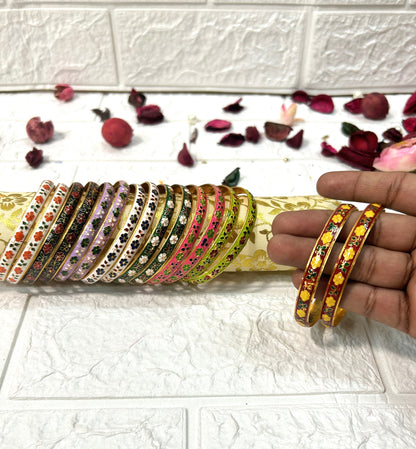 Meenakari Handpainted Bangles, Wedding Favors, Puja Gifts, Bridesmaid Gifts, Mehndi Giveaway