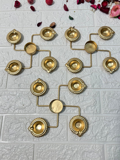 Golden Swastika Candle Holder Diya Diwali Gifts, Corporate Gifts, Wedding Favors, Puja Gifts, Return Gifts