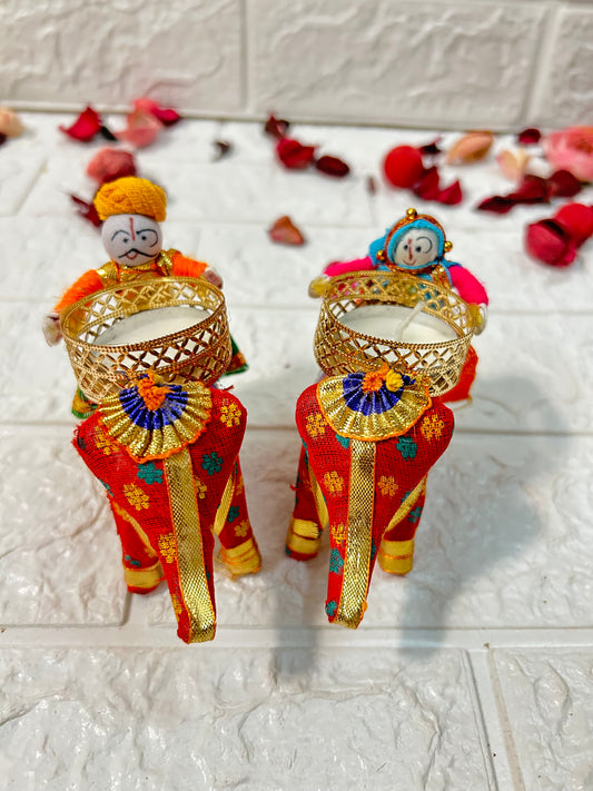 Elephant & Puppet T-Light Candle Holders For Return Gifts, Diwali Party Gifts, Housewarming Gifts For Guests