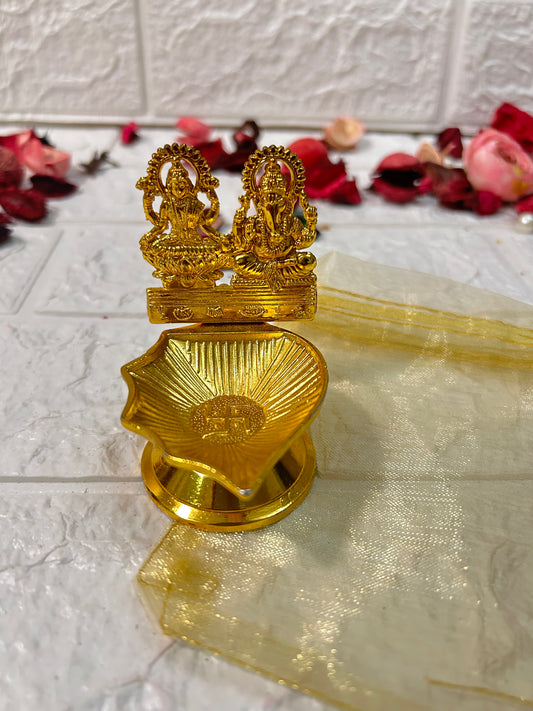 Brass Lakshmi & Ganesh Ji Diya, Diwali Puja Gift, Housewarming Gifts, Navratri, Ganesh Chaturthi Gifts For Guests