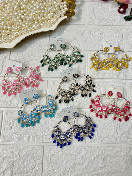 Assorted Mix Colors Meenakari Earrings, Bridesmaid Gifts, Mehndi Sangeet Gifts, Return Gifts For Guests