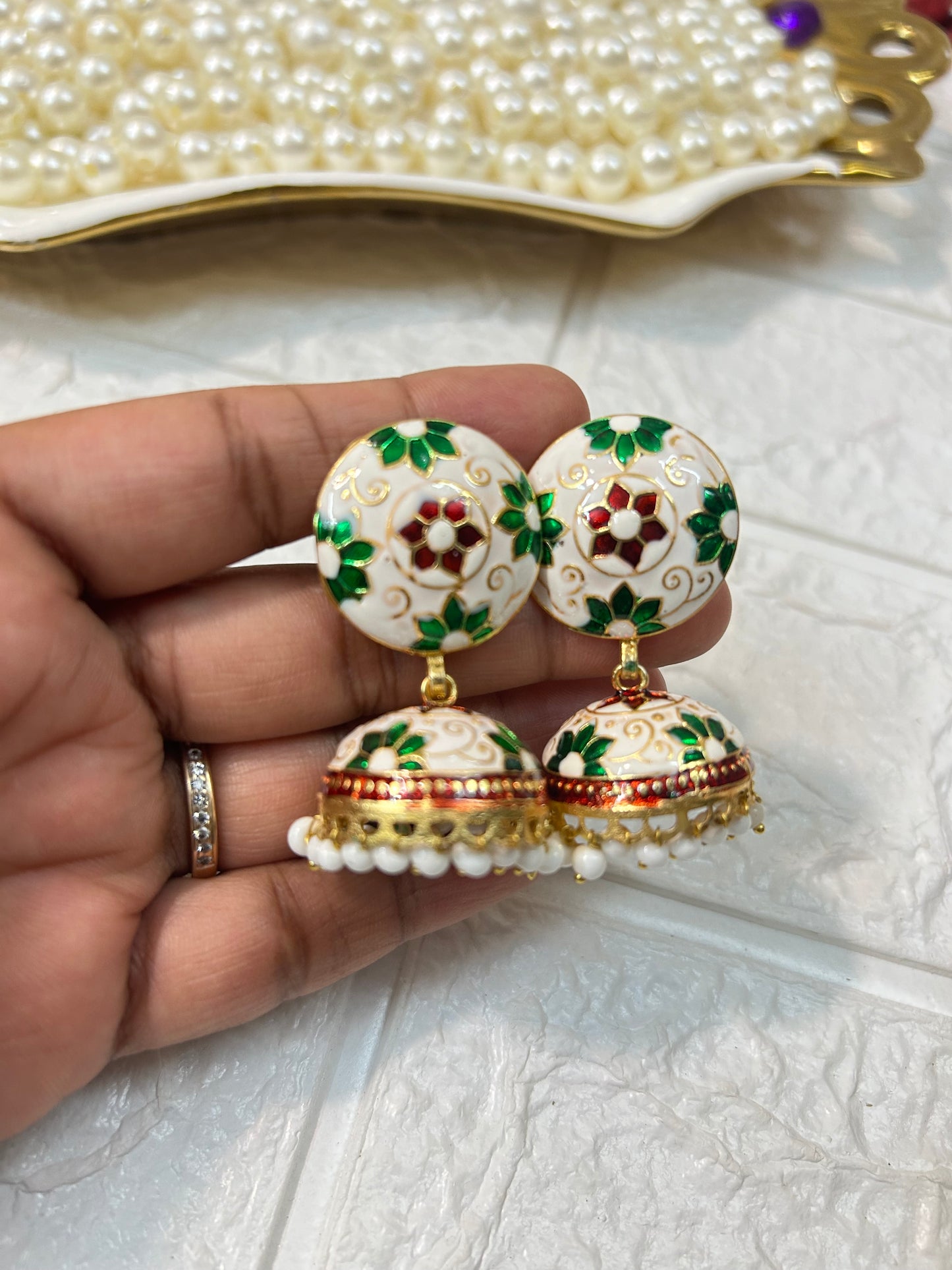 Bulk Lot Of Meenakari Jhumka Earrings, Assorted Colors, Bridesmaid Gifts, Women's Return Gifts, Wedding Favors, Mehndi Sangeet Party Gifts