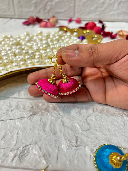 Silk Thread Jhumka Earrings, Wedding Giveaways, Mehndi Favors, Sangeet Return Gifts For Guests