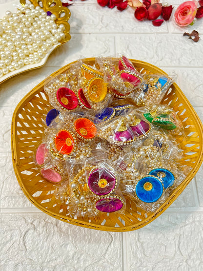 Silk Thread Jhumka Earrings, Wedding Giveaways, Mehndi Favors, Sangeet Return Gifts For Guests