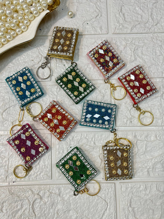 Handmade Lac Mini Diary Keychains, Indian Handicraft Gifts