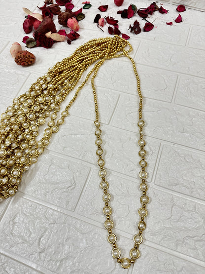 Golden And White Beads Milni Mala Barat Swagat Mala Milni Haar