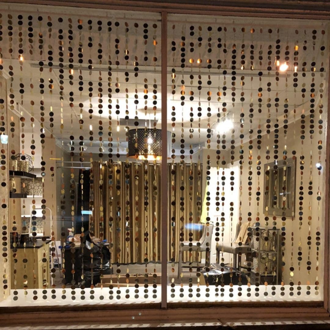 Golden Shiny Round Sequin Hanging for Decoration 