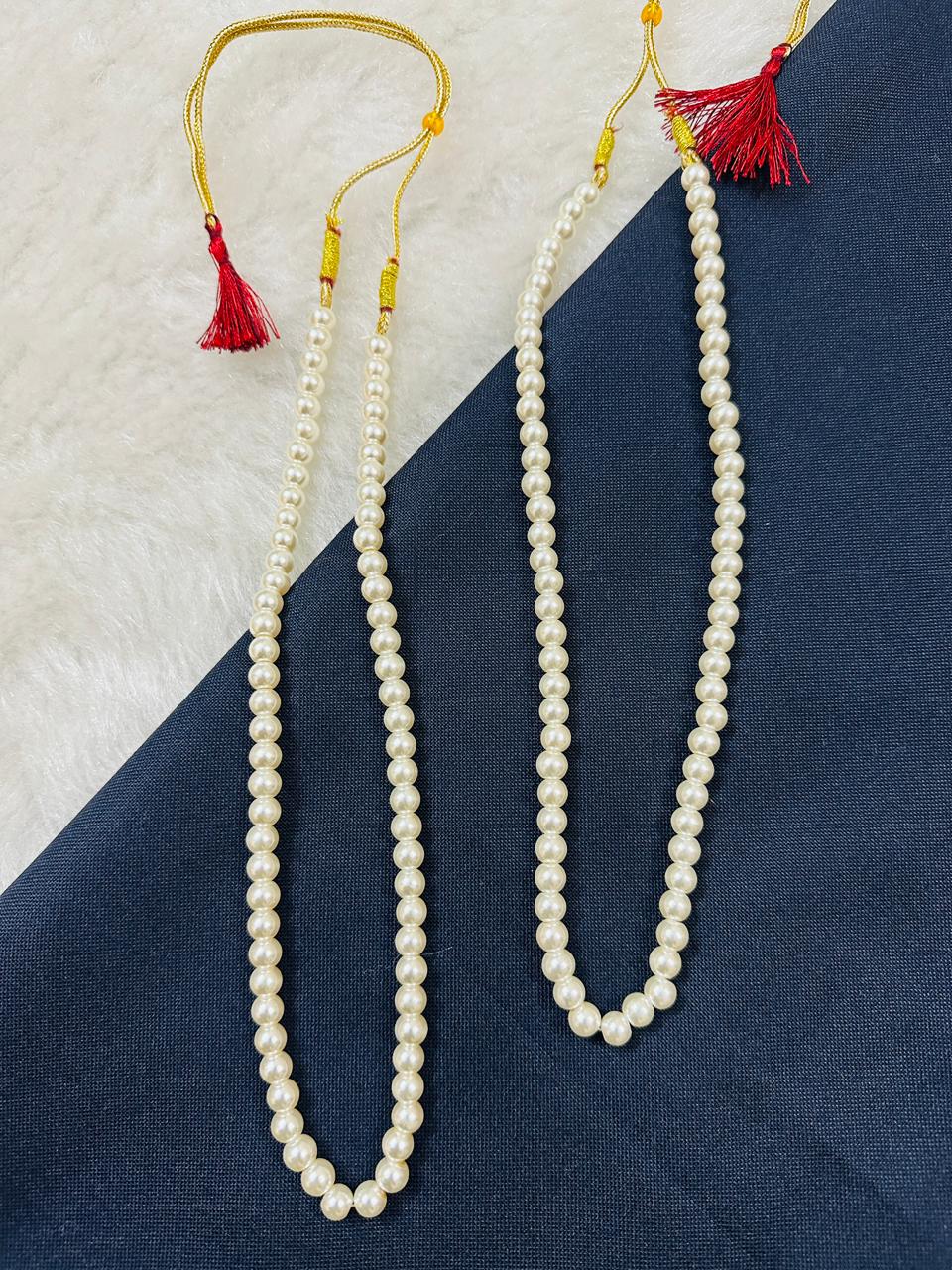 White Beads Unisex Mala Wedding Milni Haar
