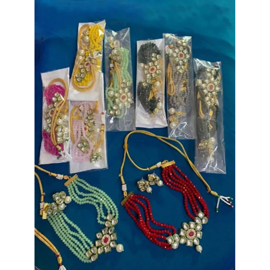 Choker Set With Earrings For Mehndi Favors Sangeet Gifts For Guests Bulk Return Gifts For Guests Wedding Giveaway Bridesmaid Gifts