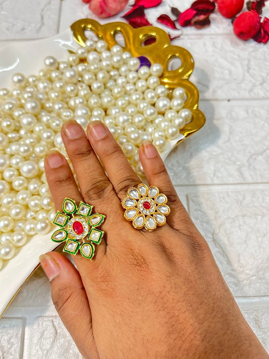 Kundan Adjustable Rings Wedding Favors Mehndi Sangeet Return Gifts For Guests Bridesmaid Gifts