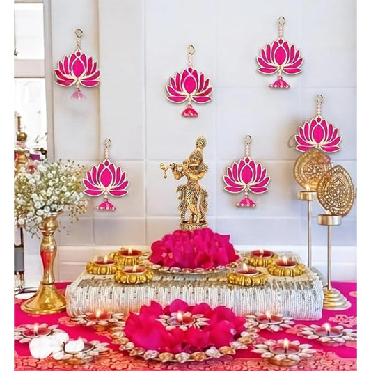 Lotus Wall Hanging Backdrop Puja Decor Housewarming Decoration Baby Shower Home Decor