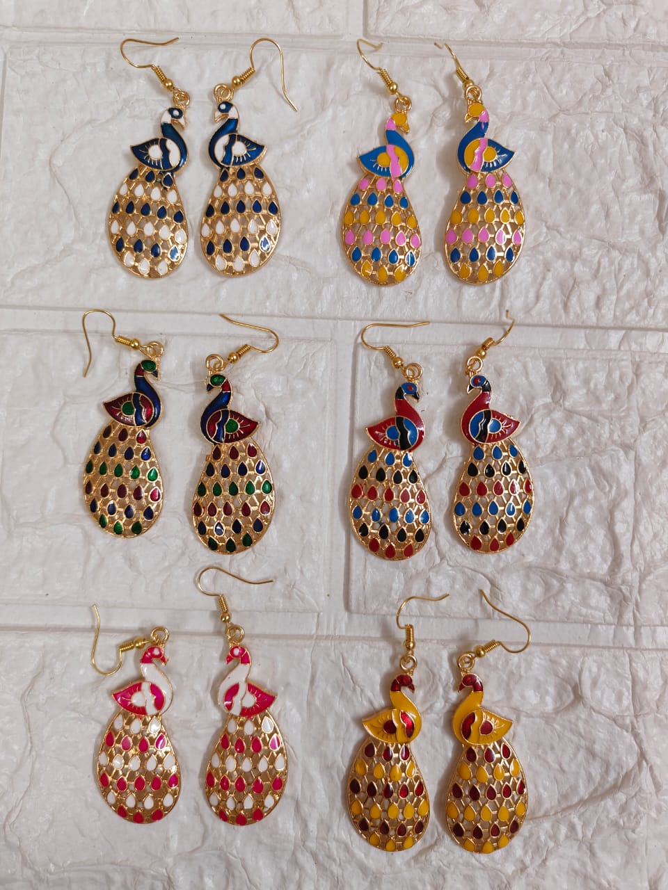 Peacock Meenakari Multicolor Earrings, Mehendi Favours, Return Gifts