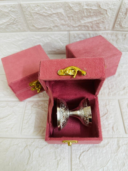 German Silver Diya, Oil Deepam With Box Packing For Gifts