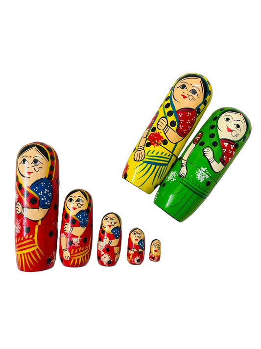 Wooden Hand Painted Nesting Dolls Baby Shower, Wedding Favors, Return Gifts