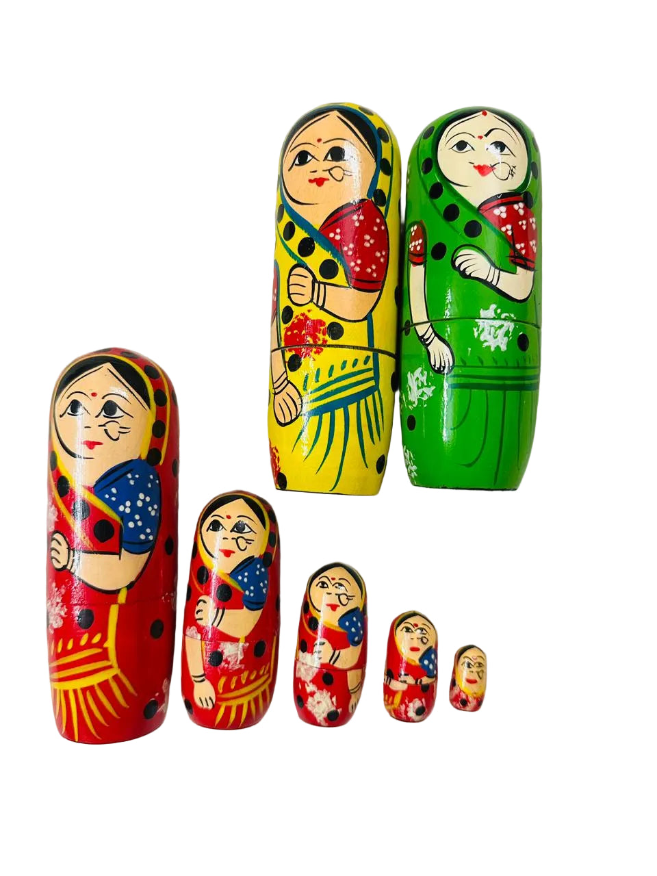 Wooden Hand Painted Nesting Dolls Baby Shower, Wedding Favors, Return Gifts