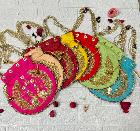 potli bags are for wedding favors, mehendi sangeet gifts, bridesmaid gifts, and return gifts.