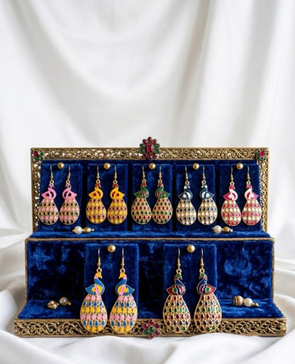 Peacock Meenakari Multicolor Earrings, Mehendi Favours, Return Gifts