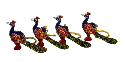 Metal Hand Painted Peacock Keychains Return Gifts