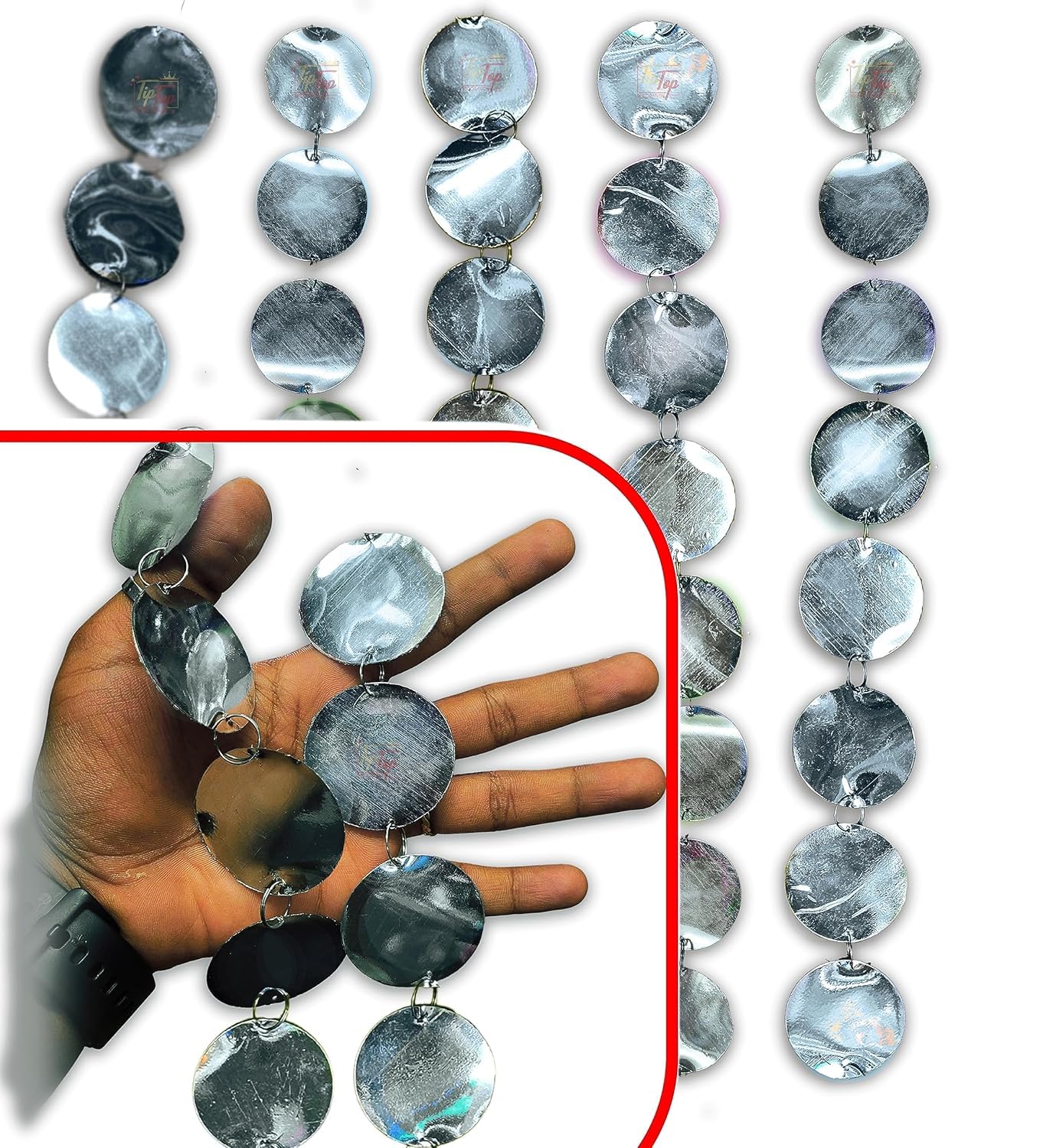 silver sequin line decoration in sangeet