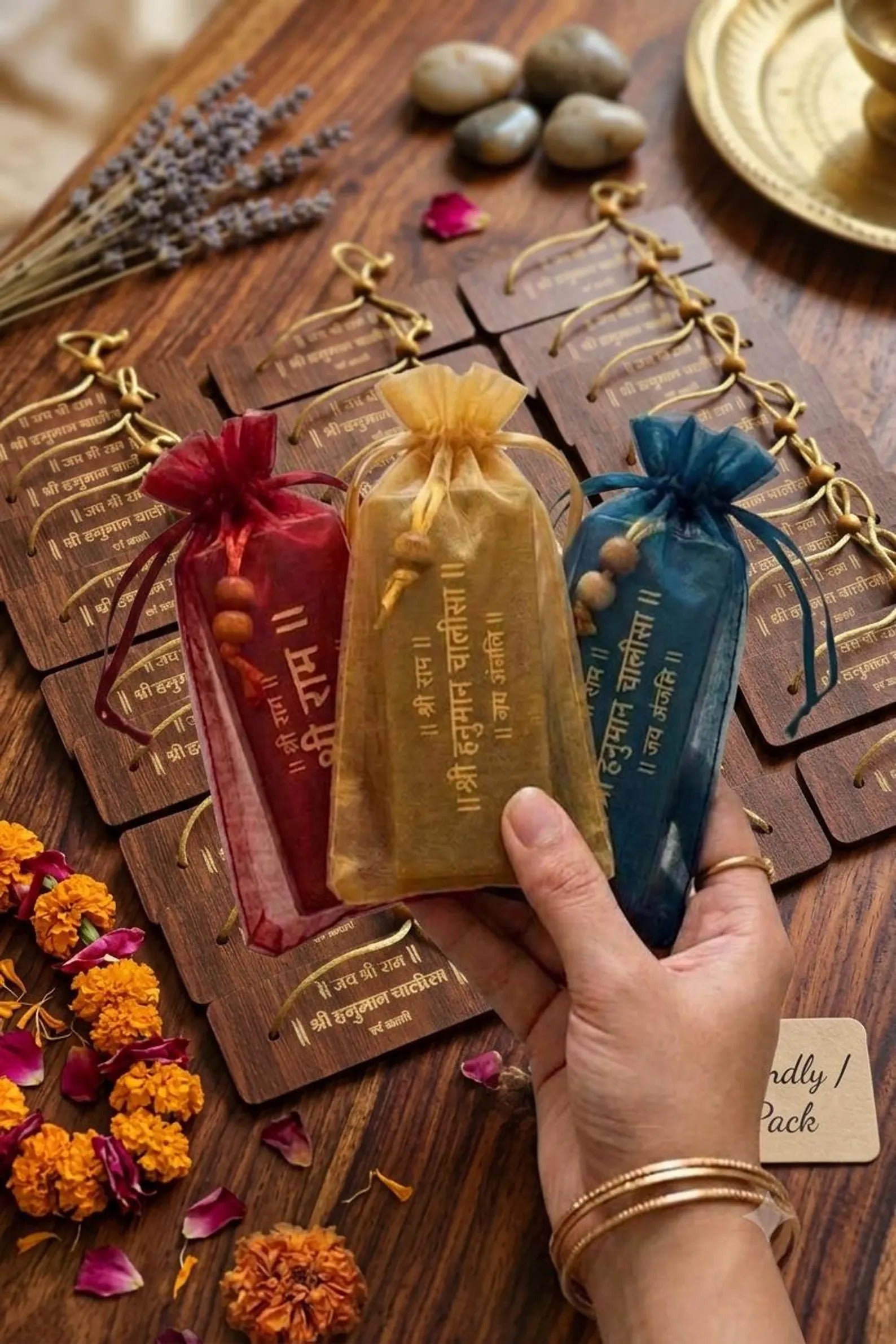 Pocket Hanuman Chalisa, Indian Pooja Favor, Spiritual Indian Return Gifts