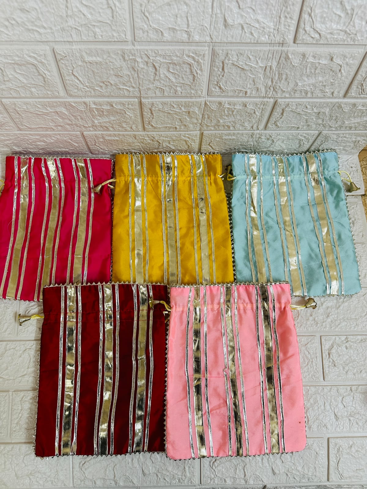 Gota Gift Bags, Potli Bag For Wedding Favors, Party Gifts, Shagun Bhaaji Bag