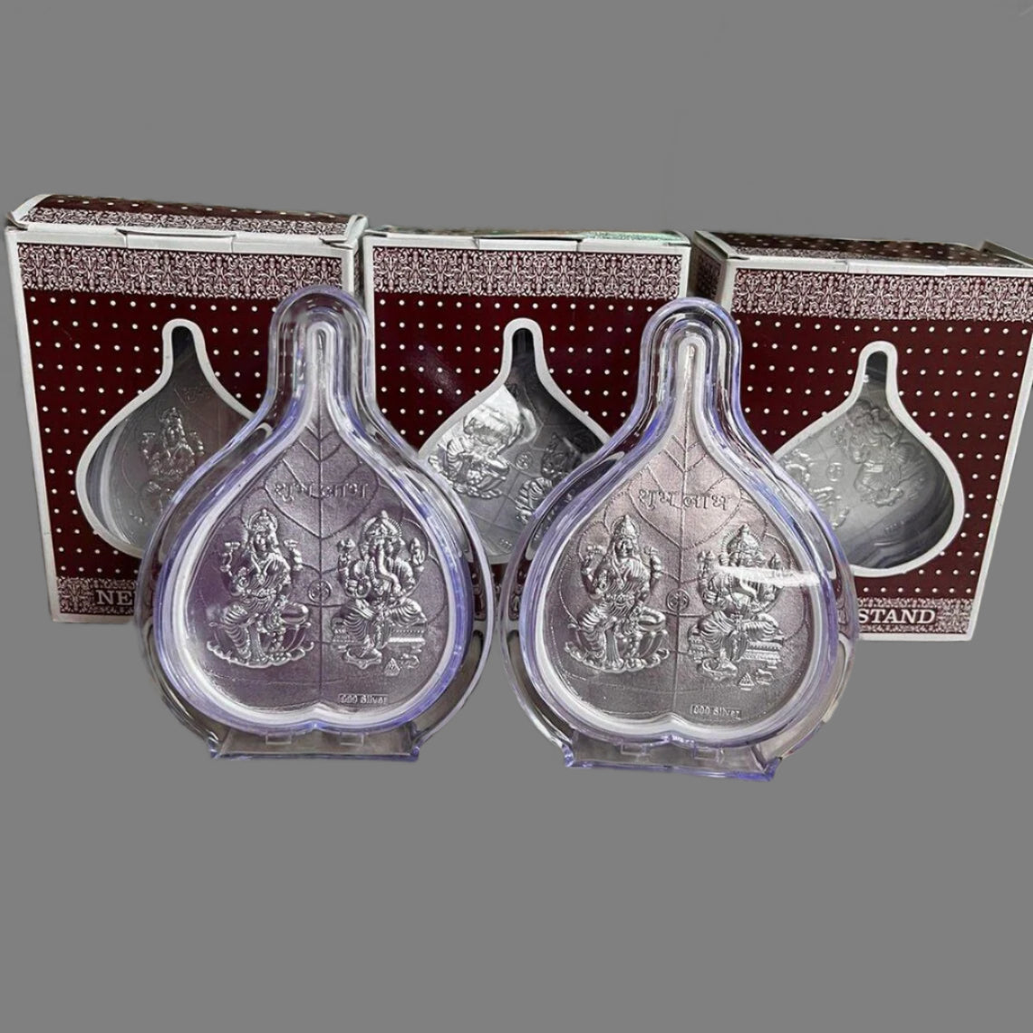 German Silver Ganesh & Lakshmi Frame Wedding Favors, Housewarming Gifts, Puja Gifts For Guests