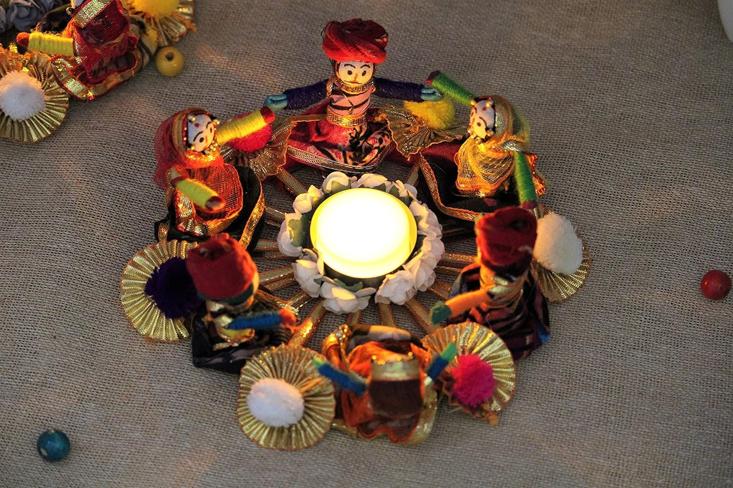 Handmade Rajasthani Dolls Puppet Tealight Candle Holder Diwali Gifts, housewarming Return Gifts