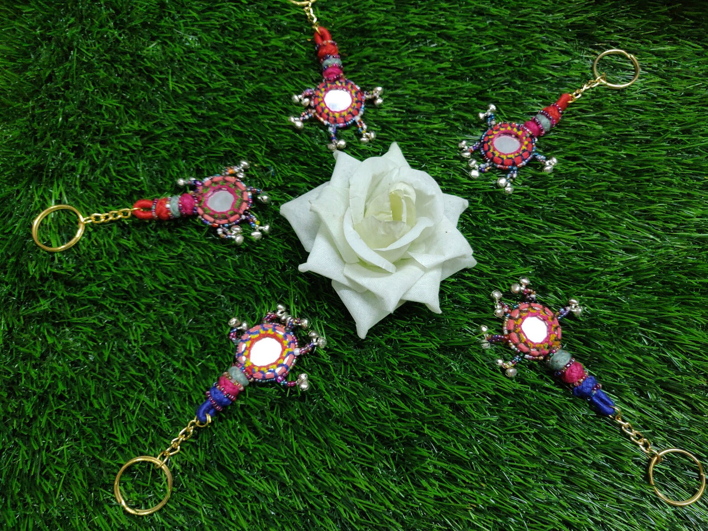 Rajasthani Banjara Tassel Mirror Keychains Return Gifts