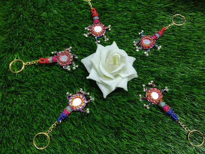 Rajasthani Banjara Tassel Mirror Keychains Return Gifts