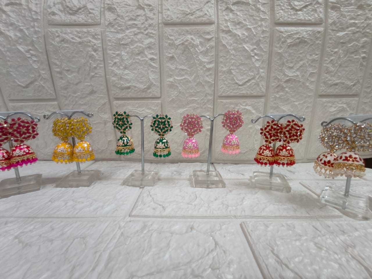 Meenakari Floral Earrings, Mehndi Favours, Return Gift For Women's