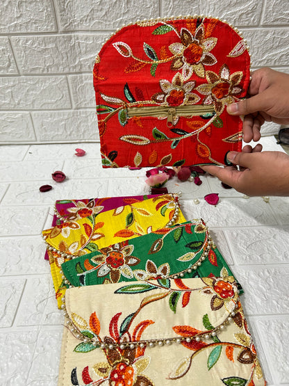 Wedding Favors, Return Gifts, Embroidered Clutches, Purse, Mehendi Sangeet Gifts For Guests