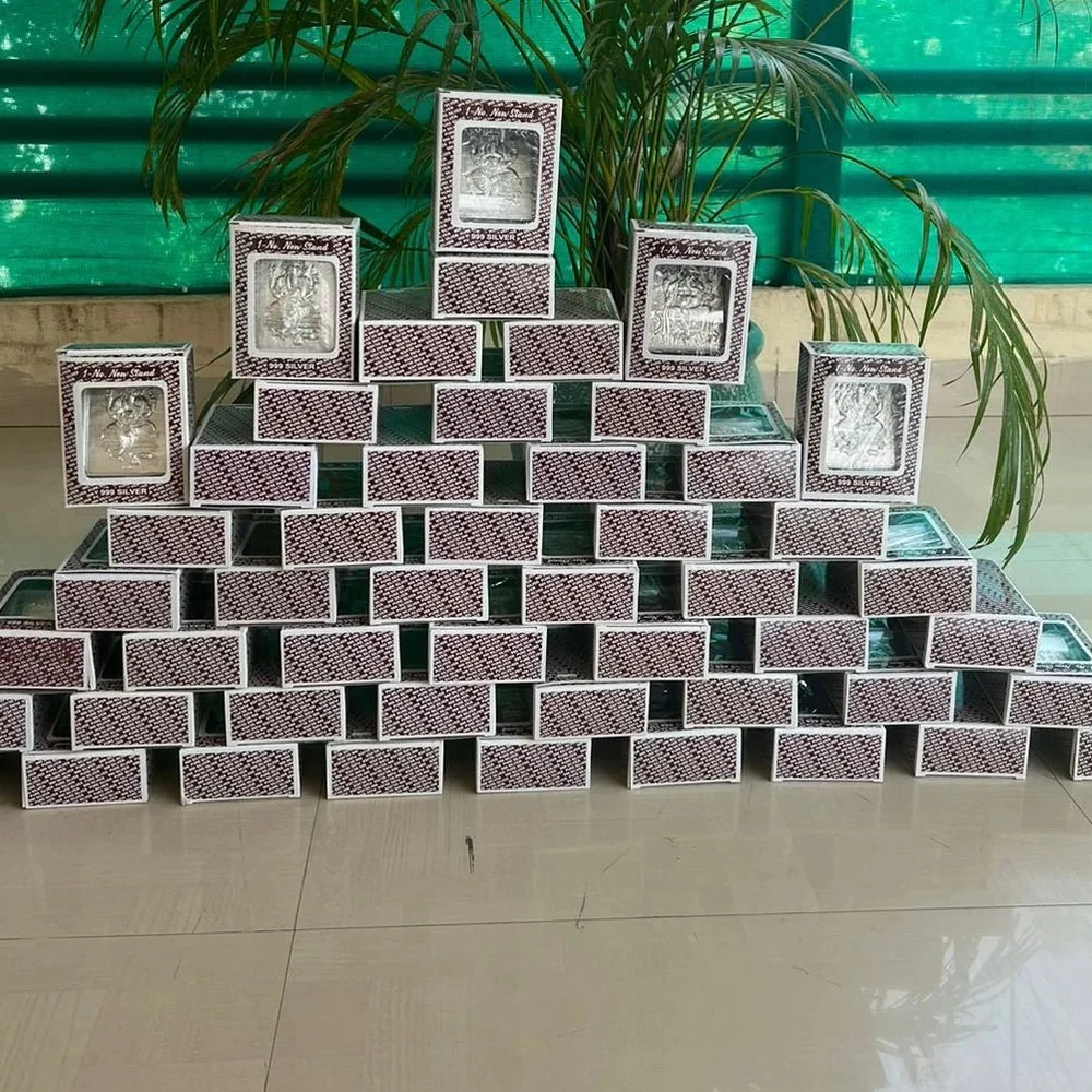 Ganesh German Silver Frame Housewarming, Puja Gifts, Return Gift For Guests