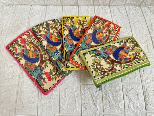 Madhubani Print Pouches, Clutches, Bags For Return Gifts