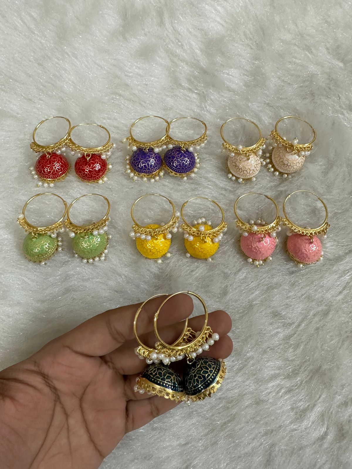 Multicolor Meenakari Hoop Earrings, Women's Wedding Favors, Party Return Gifts