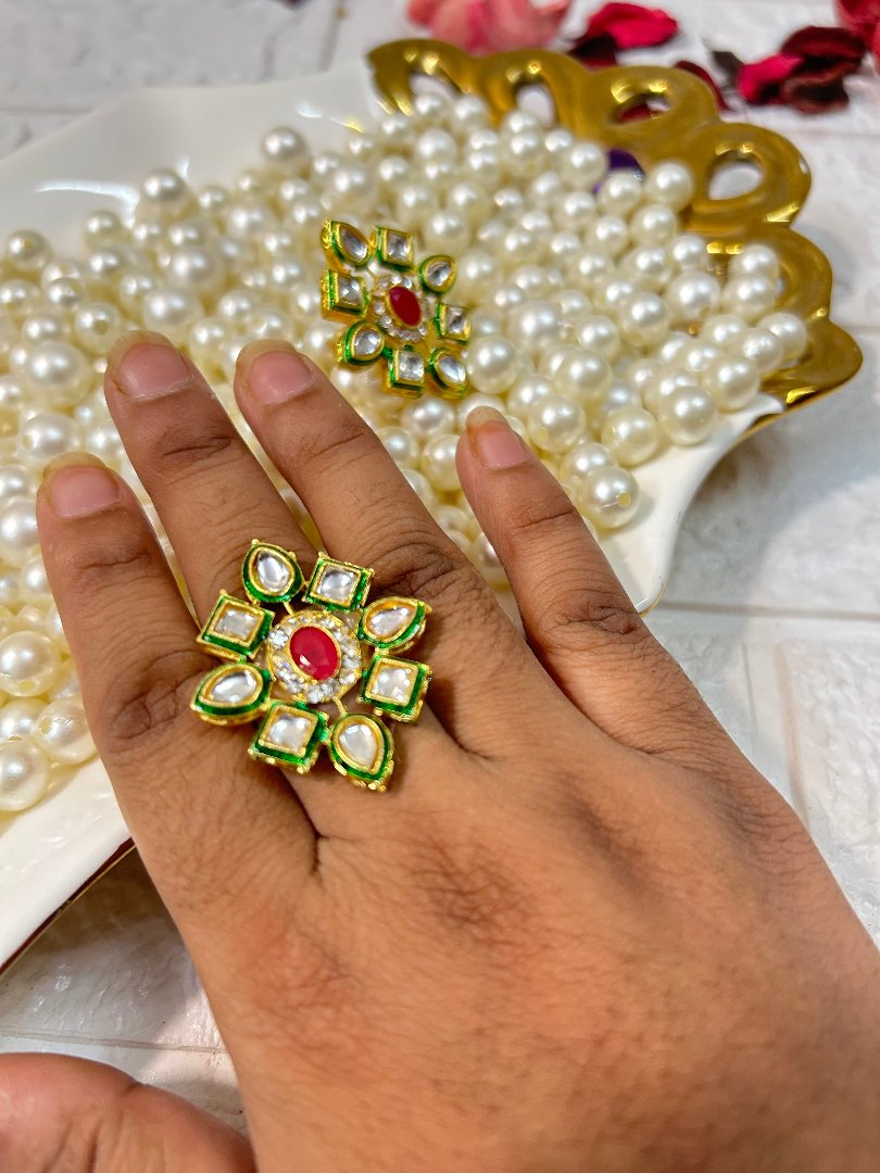 Kundan Adjustable Rings Wedding Favors Mehndi Sangeet Return Gifts For Guests Bridesmaid Gifts