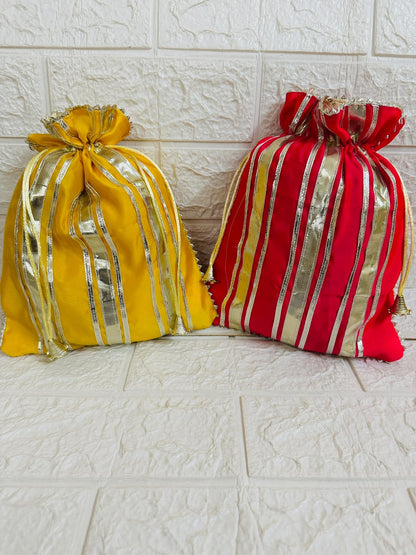 Gota Gift Bags, Potli Bag For Wedding Favors, Party Gifts, Shagun Bhaaji Bag