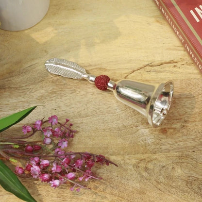 German silver puja bell Ideal for return gifts, housewarming, wedding favors & puja gifts.