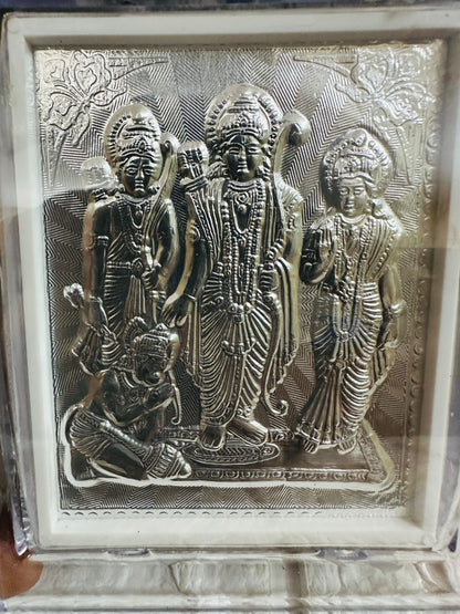 Ram Darbar German Silver Frame Housewarming, Puja Gifts, Return Gift For Guests
