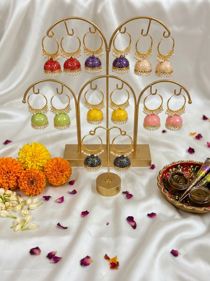 Multicolor Meenakari Hoop Earrings, Women's Wedding Favors, Party Return Gifts