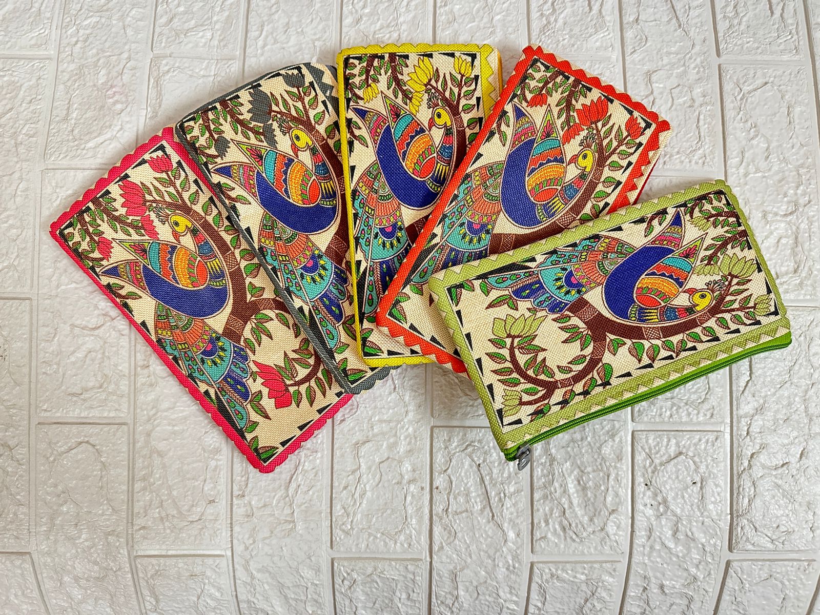 Madhubani Print Pouches, Clutches, Bags For Return Gifts