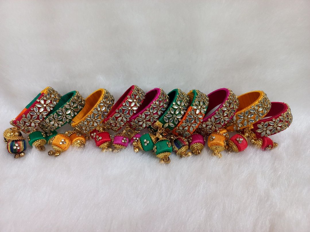 Openable Silk Thread Bangles Mehndi Favors Bridesmaid Gifts Wedding Return Gifts For Guests Marriage Women's Bulk Gifts
