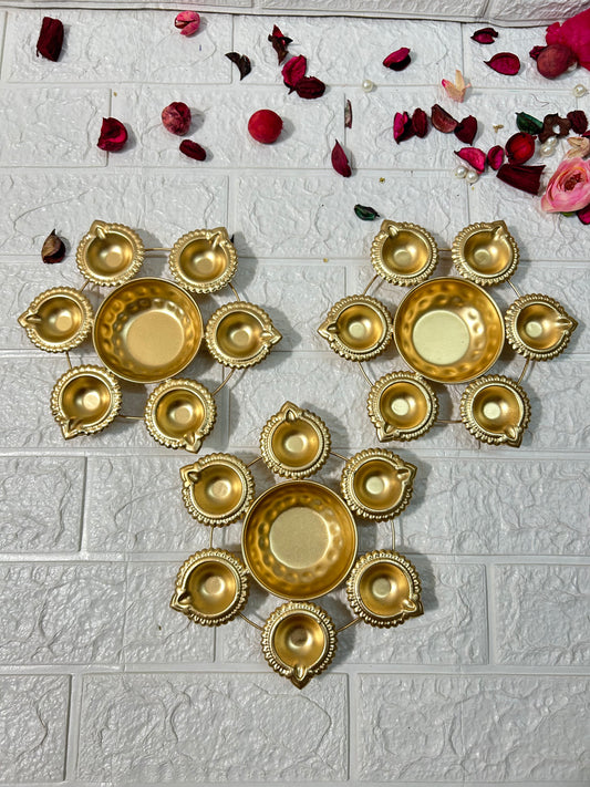 Golden Metal Urli Candle Holders, Diya, Diwali Decor, Housewarming Gifts, Puja Favors, Return Gifts For Guests