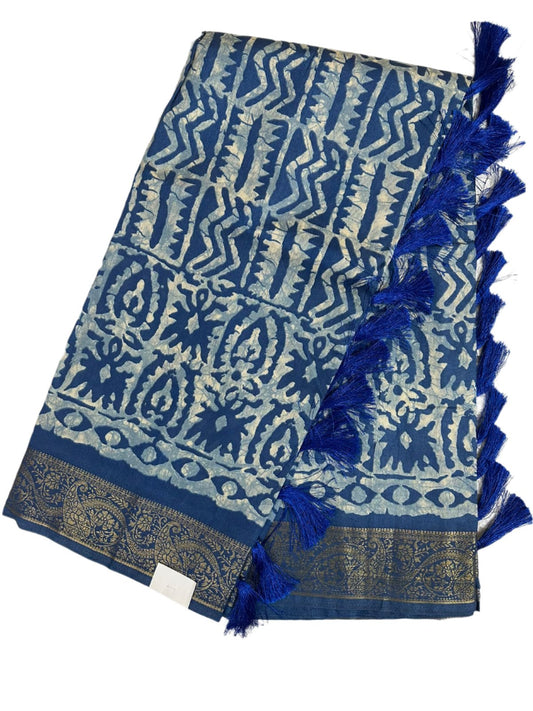 Elegant Indigo Silk Casual Wear Saree