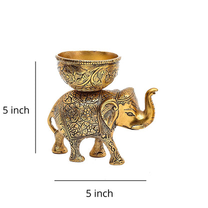 Metal Elephant Dryfruit Bowl Wedding, Puja, Housewarming Return Gifts
